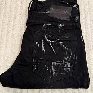 PRPS Black Men's Jeans with Distressed Accents